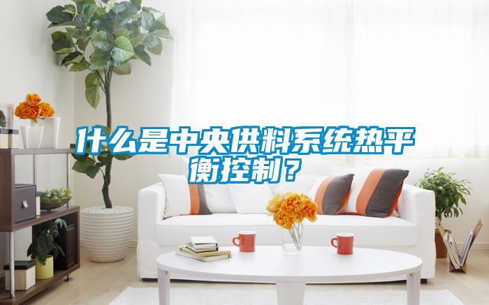 什么是中央供料系統(tǒng)熱平衡控制？