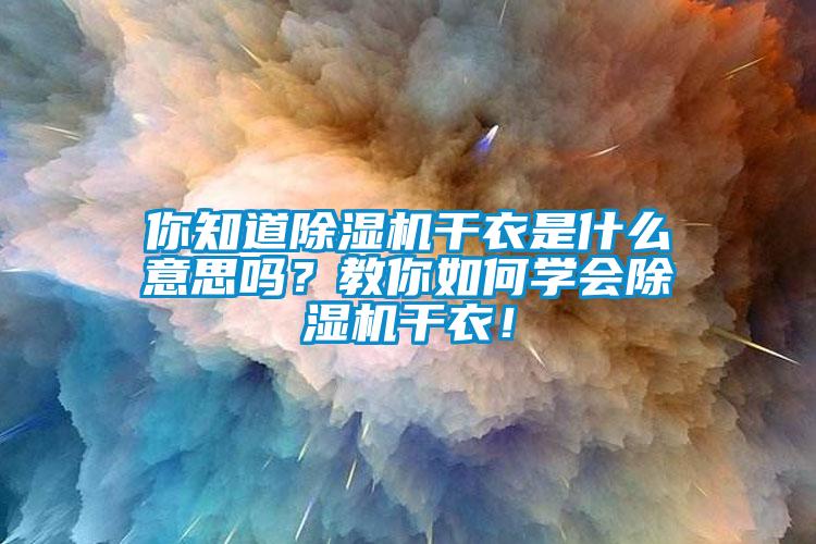 你知道除濕機干衣是什么意思嗎？教你如何學會除濕機干衣！